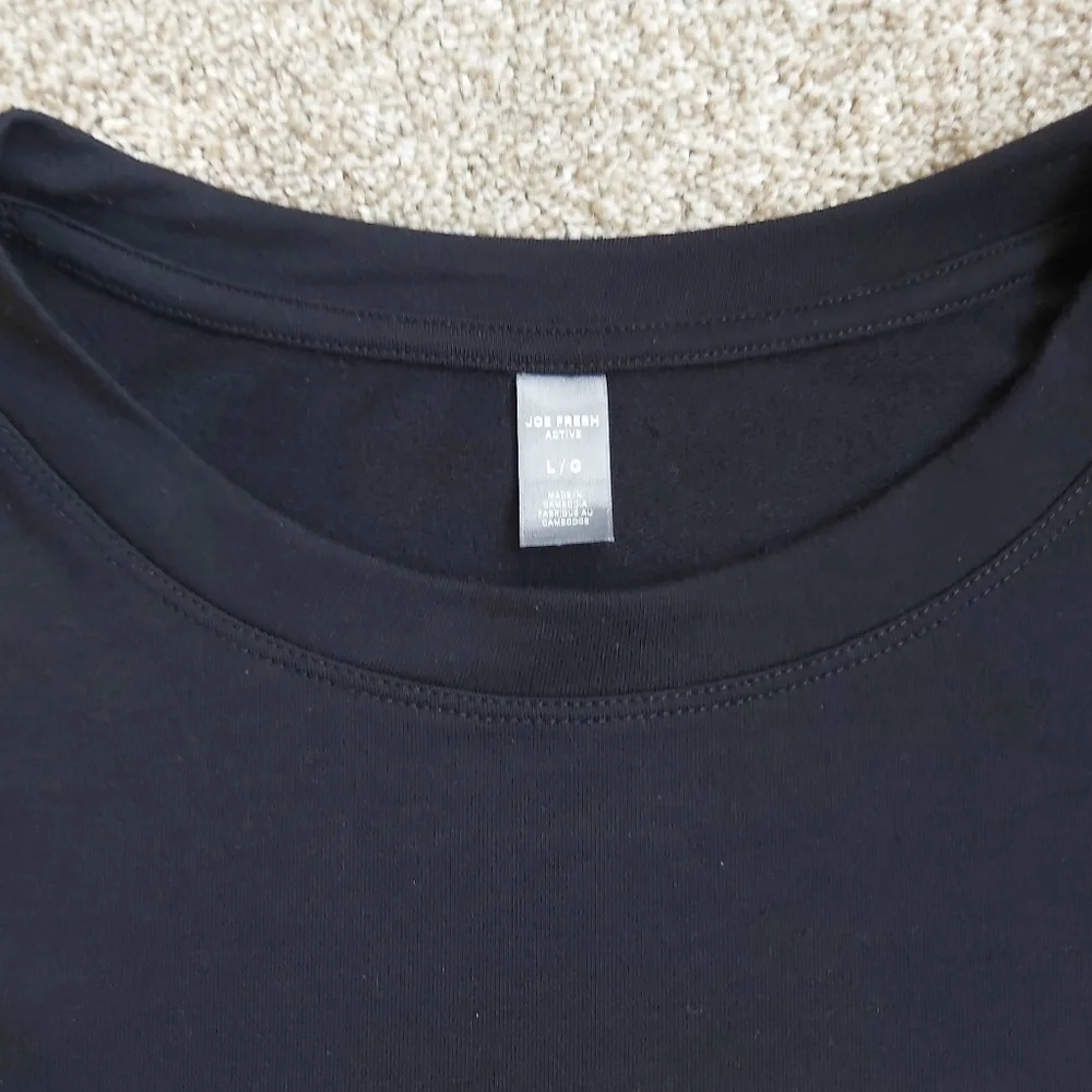 Joe Fresh Black Long Sleeve Top Relaxed Fit - Picture 2 of 5